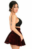 Daisy Corsets Dark Red Crushed Velvet Skirt - Daisy Corsets