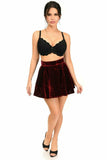 Daisy Corsets Dark Red Crushed Velvet Skirt - Daisy Corsets