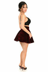 Daisy Corsets Dark Red Crushed Velvet Skirt