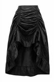 Daisy Corsets Black Satin Hi Low Ruched Ruffle Skirt - Daisy Corsets