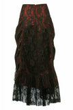 Daisy Corsets Red w/Black Lace Overlay Ruched Bustle Skirt - Daisy Corsets