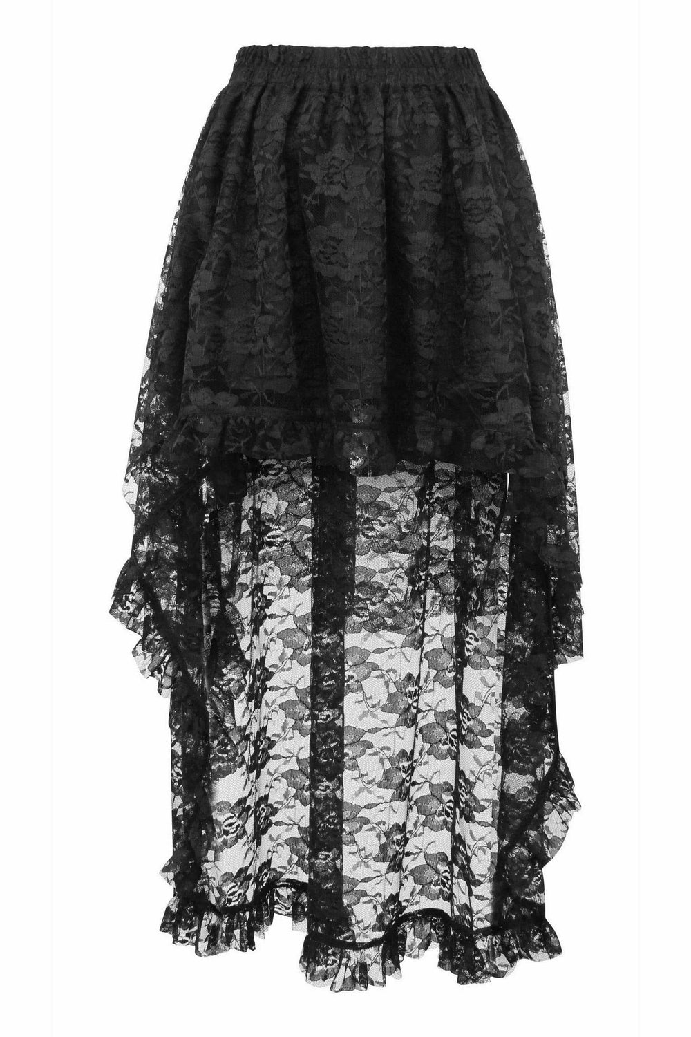Daisy Corsets Black Lace Hi Low Skirt - Daisy Corsets