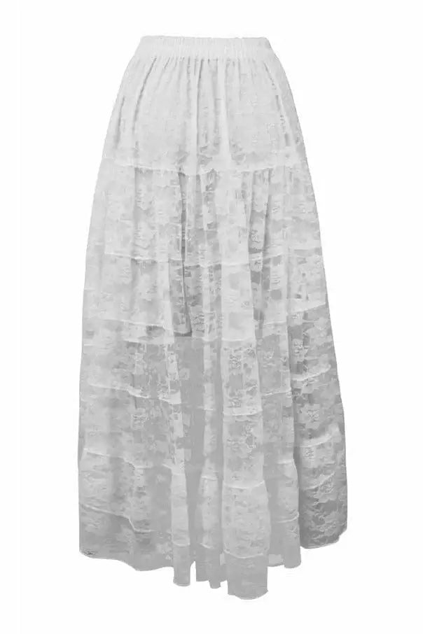 Daisy Corsets White Lace Skirt - Daisy Corsets - Flyclothing LLC