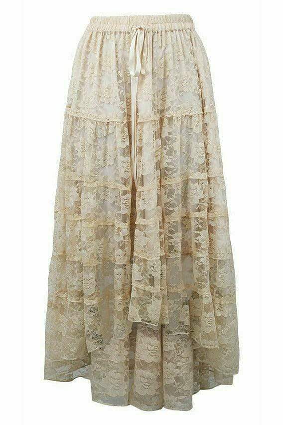 Daisy Corsets Ivory Lace Skirt - Daisy Corsets - Flyclothing LLC