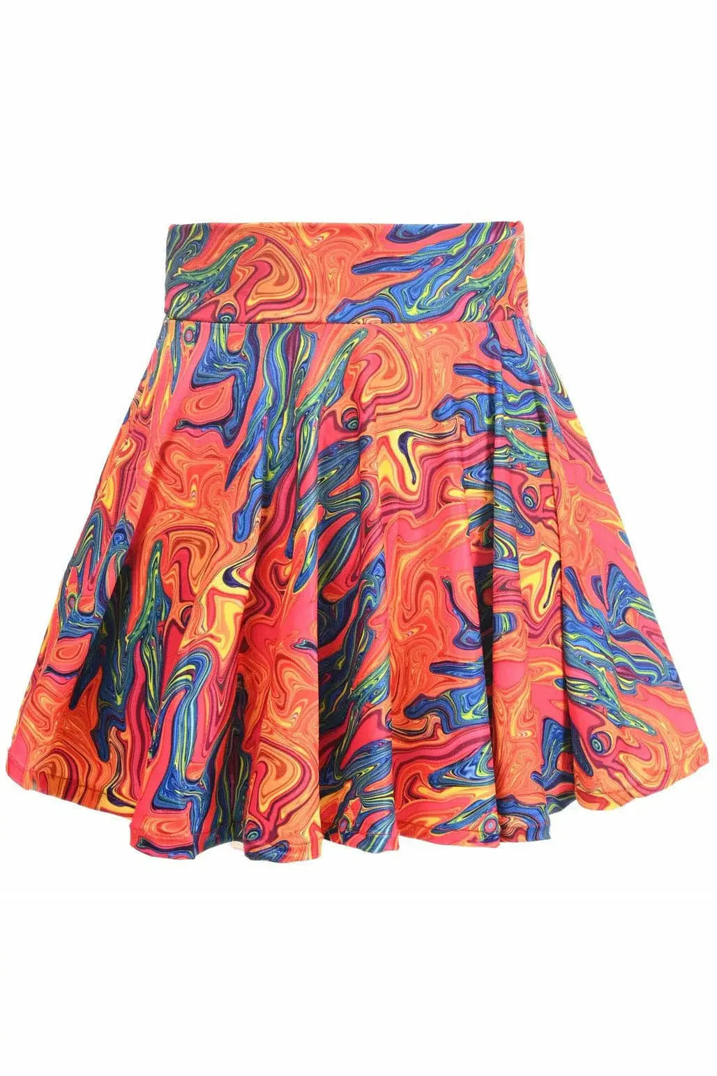 Daisy Corsets Orange Tie-Dye Stretch Lycra Skirt - Daisy Corsets - Flyclothing LLC