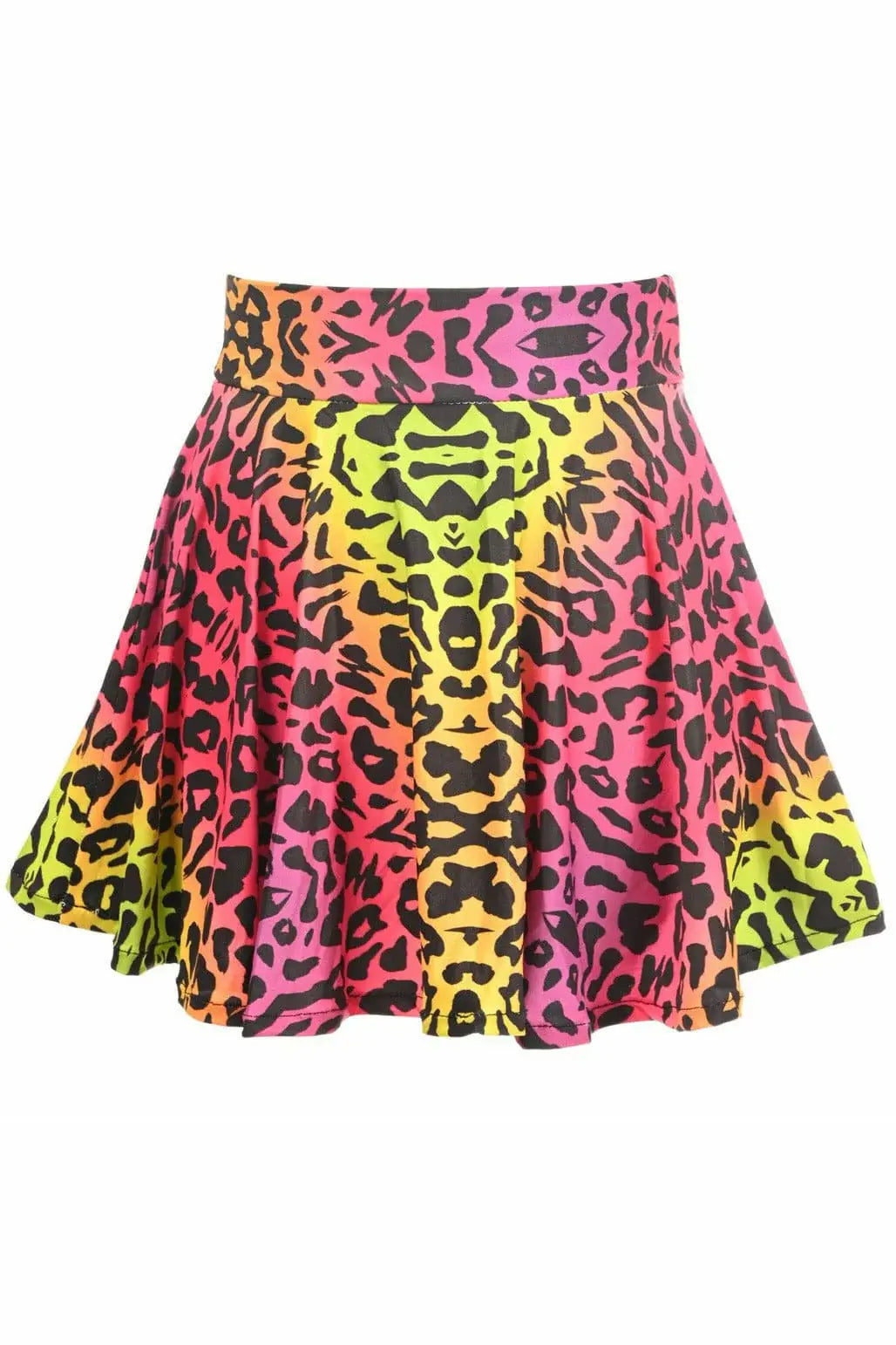 Daisy Corsets Rainbow Leopard Print Stretch Lycra Skirt - Daisy Corsets - Flyclothing LLC