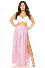 Daisy Corsets Sheer Lt Pink Lace Skirt