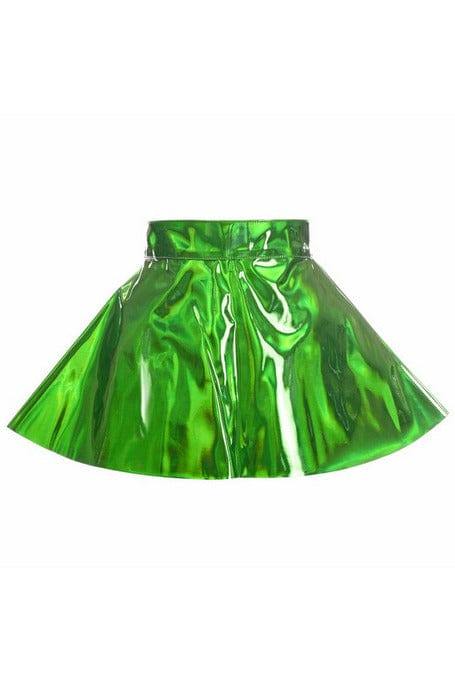 Daisy Corsets Green Holo Skater Skirt - Daisy Corsets