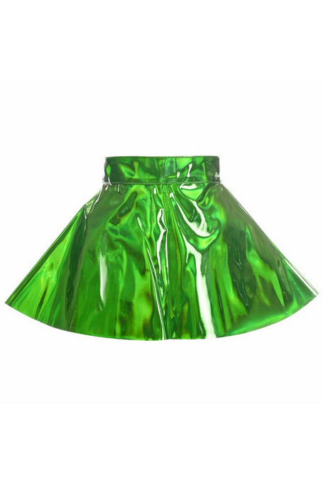 Daisy Corsets Green Holo Skater Skirt