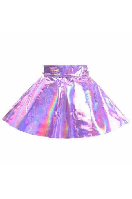 Daisy Corsets Lavender Holo Skater Skirt - Daisy Corsets