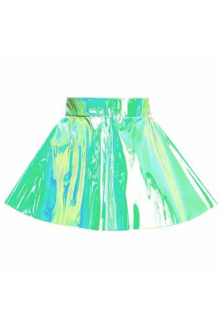 Daisy Corsets Mint Green Holo Skater Skirt - Daisy Corsets