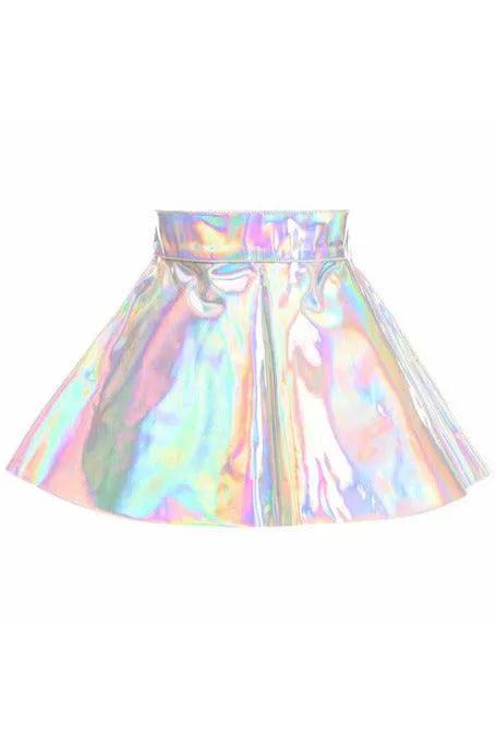 Daisy Corsets Silver Holo Skater Skirt - Daisy Corsets