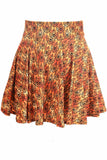 Daisy Corsets Orange Skulls Gothic Print Stretch Lycra Skirt - Daisy Corsets