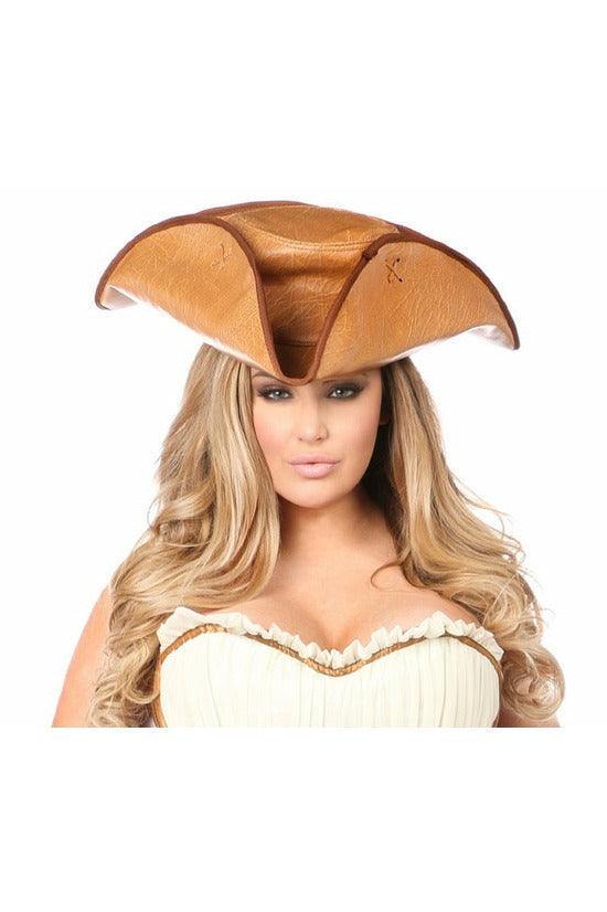 Camel Faux Leather Pirate Hat - Daisy Corsets