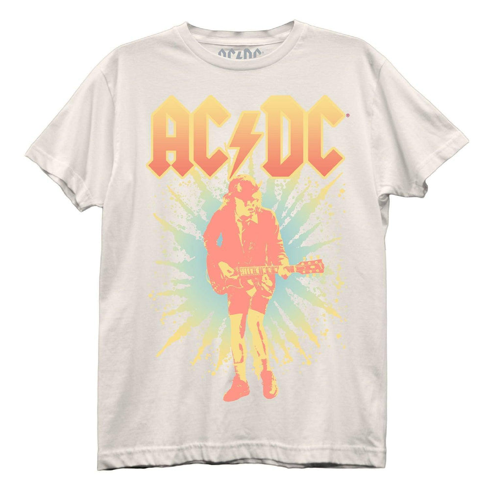 ACDC Burst Clean Juniors Cream Boyfriend Tee - ACDC
