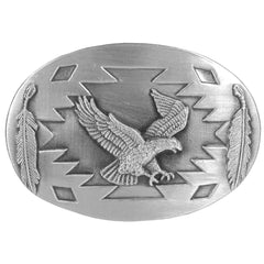 Flying Eagle with Feathers  Antiqued Belt Buckle - Flyclothing LLC