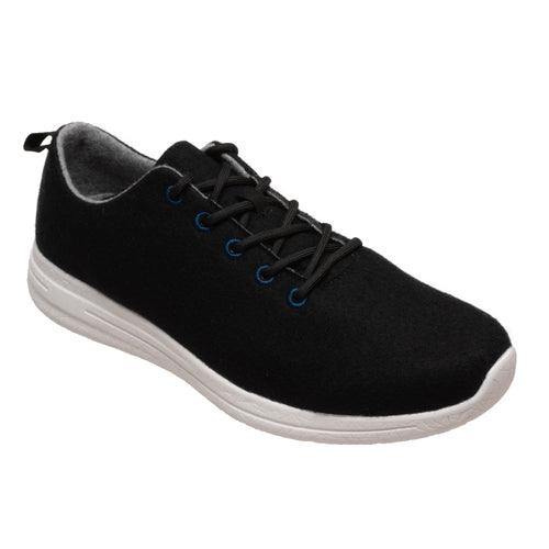 FreeShield Mens Real Wool Casual Black Shoe - Flyclothing LLC