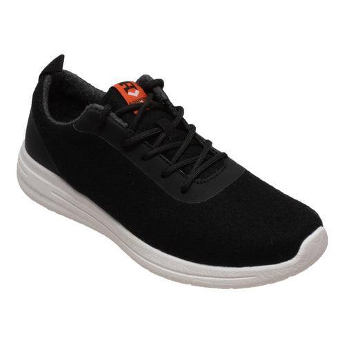 FreeShield Mens Real Wool Casual Black Shoe/Black Shoe - Flyclothing LLC