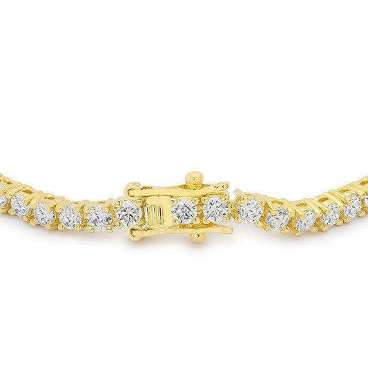 Goldtone Finish Victorian Cubic Zirconia Tennis 7 Inch Bracelet - JGI - Flyclothing LLC