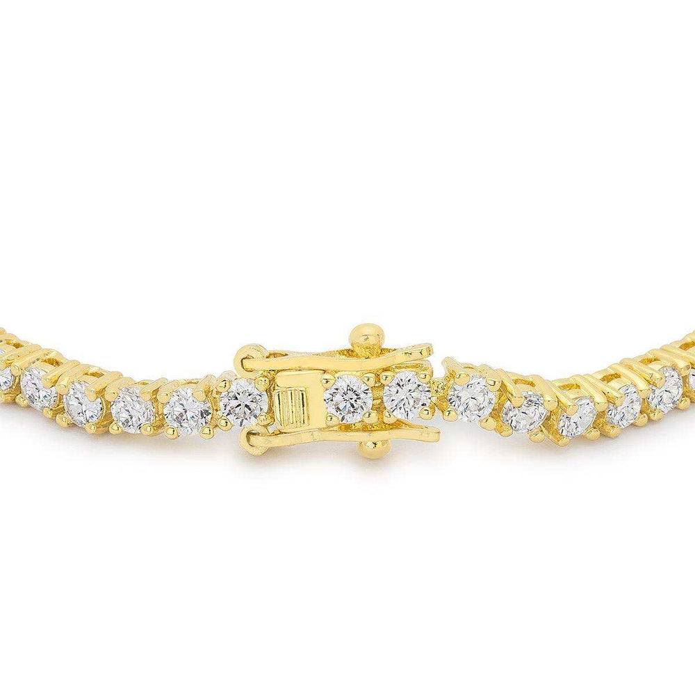 Goldtone Finish Victorian Cubic Zirconia Tennis 7 Inch Bracelet - JGI - Flyclothing LLC