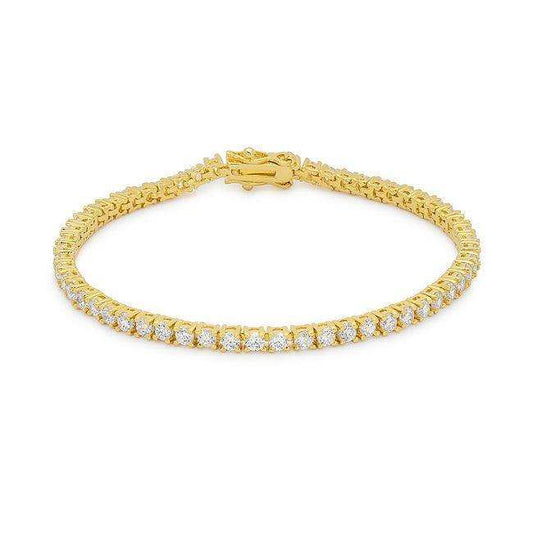 Goldtone Finish Victorian Cubic Zirconia Tennis 8 Inch Bracelet - JGI - Flyclothing LLC