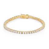 Goldtone Finish Victorian Cubic Zirconia Tennis 7 Inch Bracelet - JGI - Flyclothing LLC