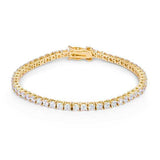 Goldtone Finish Victorian Cubic Zirconia Tennis 7 Inch Bracelet - JGI - Flyclothing LLC