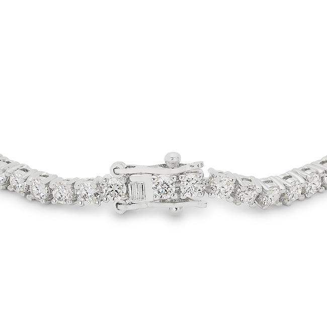 Silvertone Finish Victorian Cubic Zirconia Tennis 7 Inch Bracelet - JGI - Flyclothing LLC