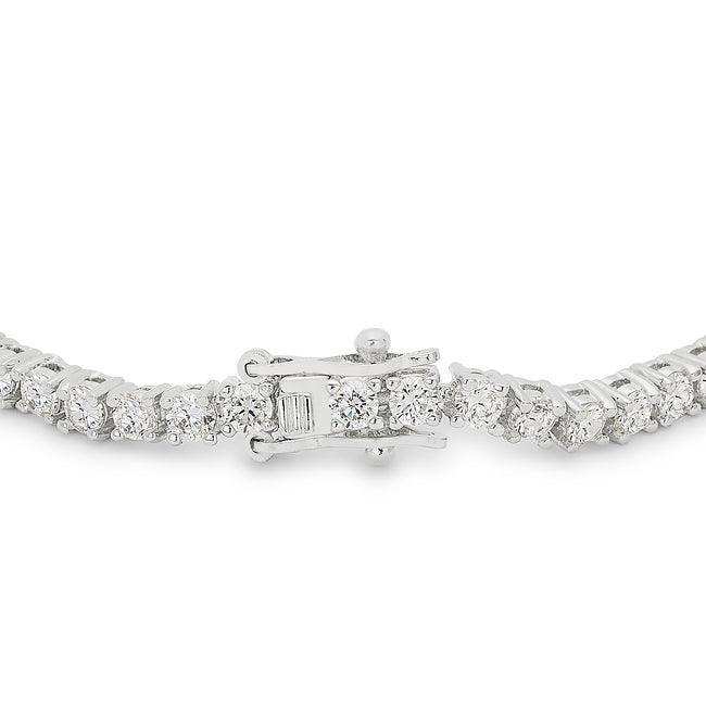 Silvertone Finish Victorian Cubic Zirconia Tennis 7 Inch Bracelet - JGI - Flyclothing LLC