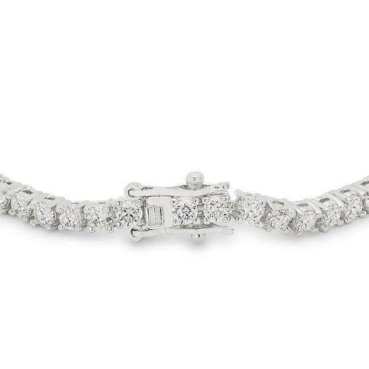 Silvertone Finish Victorian Cubic Zirconia Tennis 7 Inch Bracelet - JGI - Flyclothing LLC