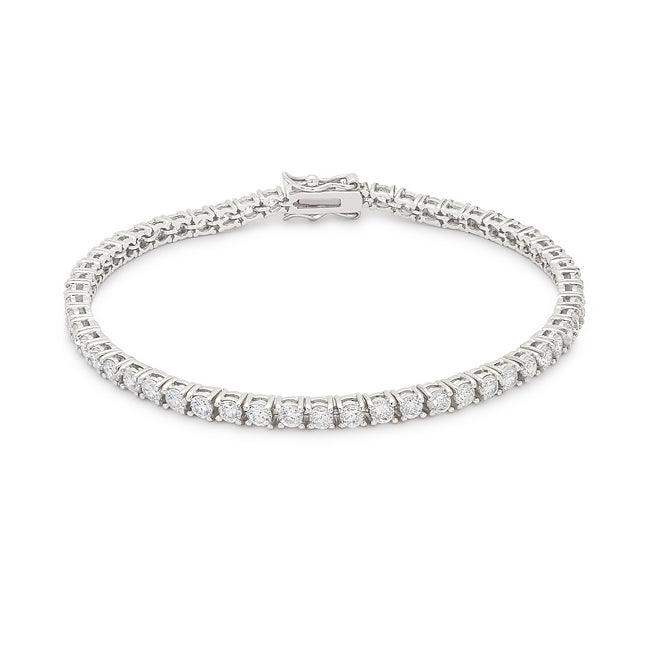 Silvertone Finish Victorian Cubic Zirconia Tennis 8 Inch Bracelet - JGI - Flyclothing LLC