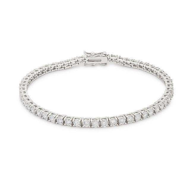 Silvertone Finish Victorian Cubic Zirconia Tennis 8 Inch Bracelet - JGI - Flyclothing LLC