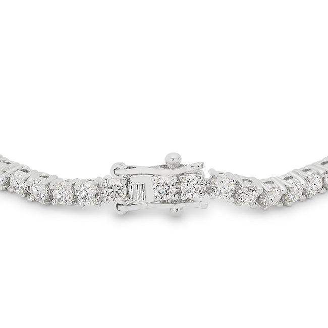 Silvertone Finish Victorian Cubic Zirconia Tennis 8 Inch Bracelet - JGI - Flyclothing LLC