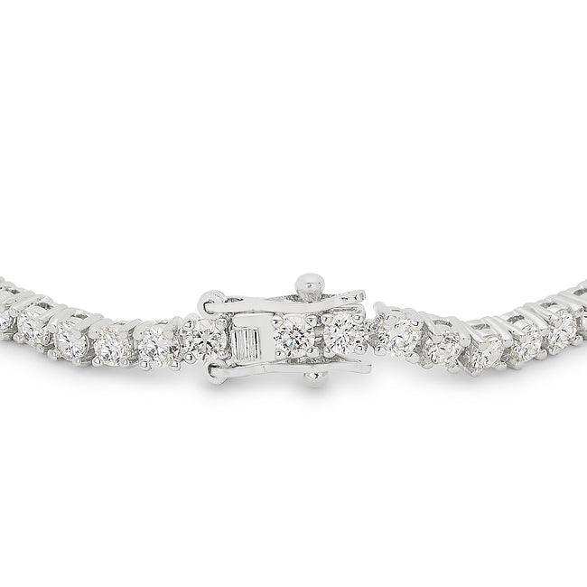 Silvertone Finish Victorian Cubic Zirconia Tennis 8 Inch Bracelet - JGI - Flyclothing LLC