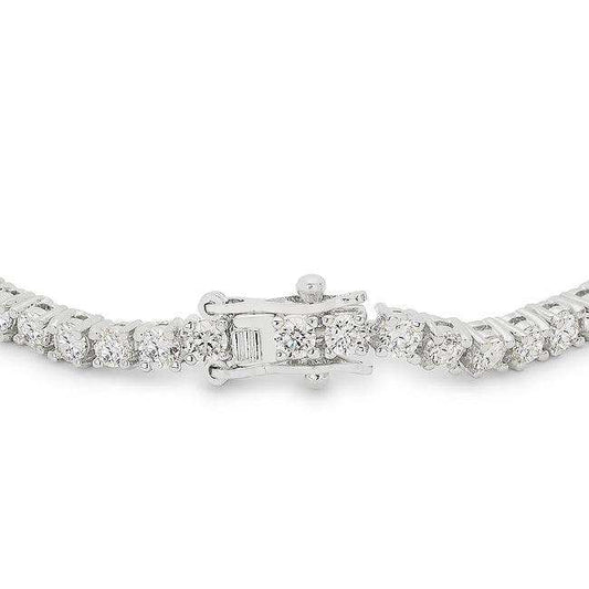 Silvertone Finish Victorian Cubic Zirconia Tennis 8 Inch Bracelet - JGI - Flyclothing LLC