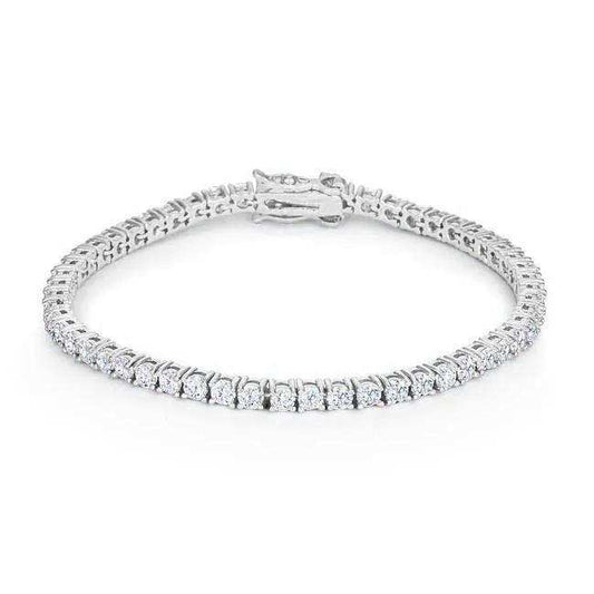 Silvertone Finish Victorian Cubic Zirconia Tennis 7 Inch Bracelet - JGI - Flyclothing LLC