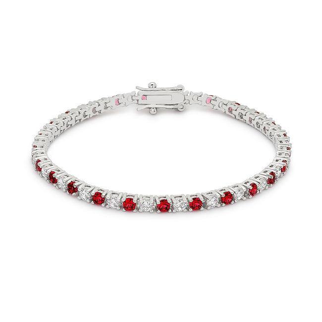 Ruby Red Cubic Zirconia Tennis Bracelet - JGI