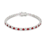 Ruby Red Cubic Zirconia Tennis Bracelet - JGI