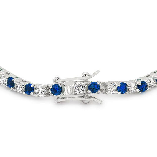 Sapphire Blue Cubic Zirconia Tennis Bracelet - Flyclothing LLC