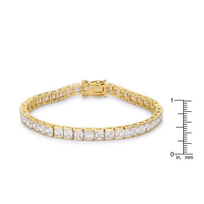 Princess Cut CZ Gold Tone Tennis Bracelet - JGI - Flyclothing LLC