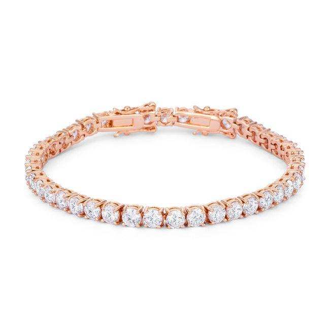 17.6 Ct Rosegold Tennis Bracelet with Shimmering Round CZ - JGI - Flyclothing LLC