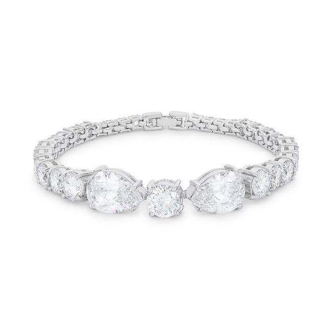 Elegant Pear and Round Cubic Zirconia Tennis Bracelet - JGI - Flyclothing LLC