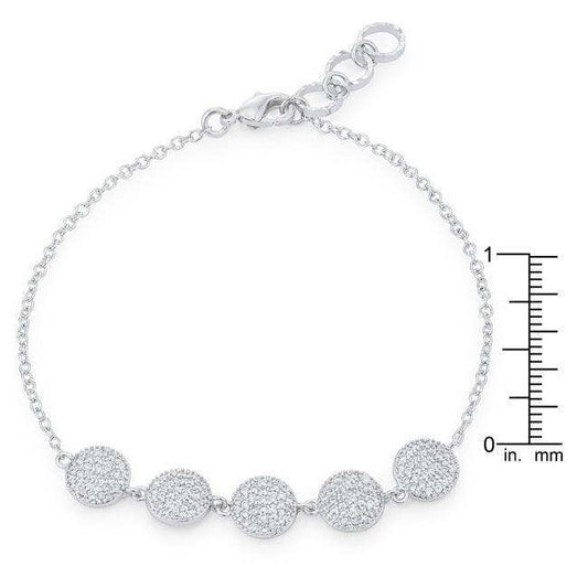 Carol 0.8ct CZ Rhodium Pave Disc Bracelet - JGI - Flyclothing LLC