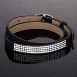 Stylish Black Colored Wrap Bracelet with Crystals - JGI - Flyclothing LLC