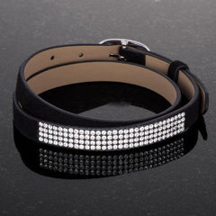 Stylish Black Colored Wrap Bracelet with Crystals - Flyclothing LLC
