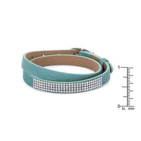 Stylish Turquoise Colored Wrap Bracelet with Crystals - JGI - Flyclothing LLC
