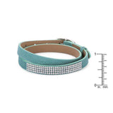 Stylish Turquoise Colored Wrap Bracelet with Crystals - JGI - Flyclothing LLC