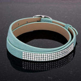 Stylish Turquoise Colored Wrap Bracelet with Crystals - JGI - Flyclothing LLC