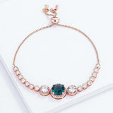 Adjustable Rose Gold Plated Graduated CZ Bolo Style Tennis Bracelet - JGI - Flyclothing LLC