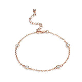 1Ct Rose Gold Plated Clear CZ Round Bezel Saturn Bracelet - JGI - Flyclothing LLC